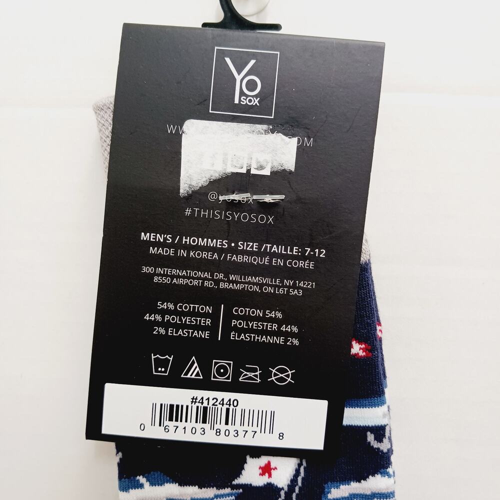 Yo Sox Socks Crew Men Women Yacht Boat Ship Anchor Sailing Nautical Flag Cruise - Picture 7 of 9